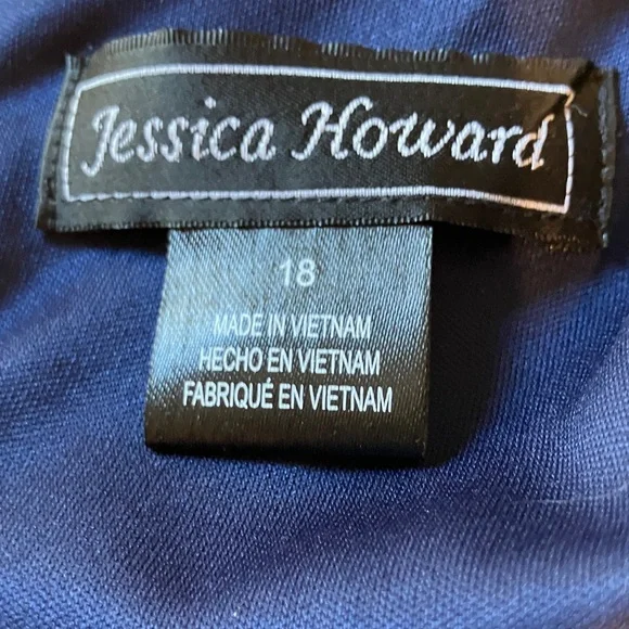 Jessica Howard Navy and White Asymmetrical Dress - Picture 2 of 7